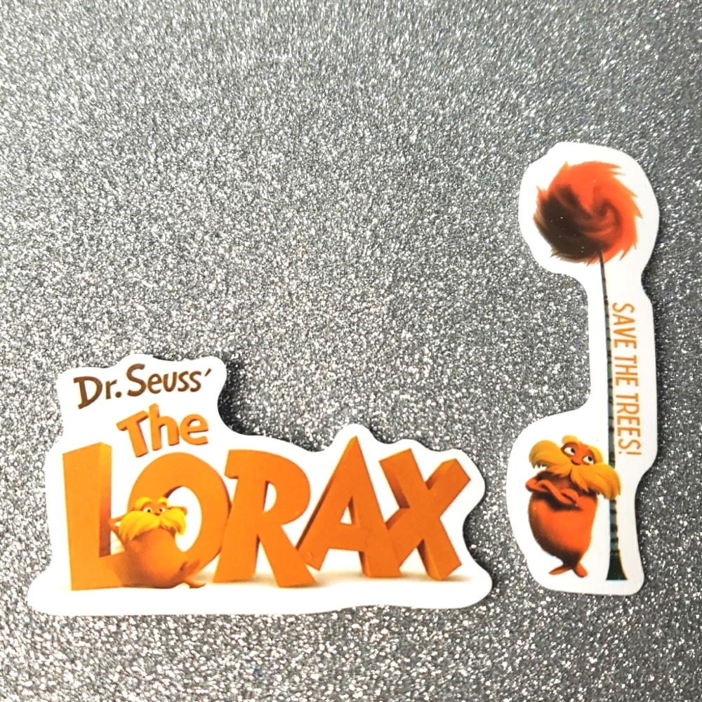 10/$10 LORAX waterproof sticker DR. SEUSS book
